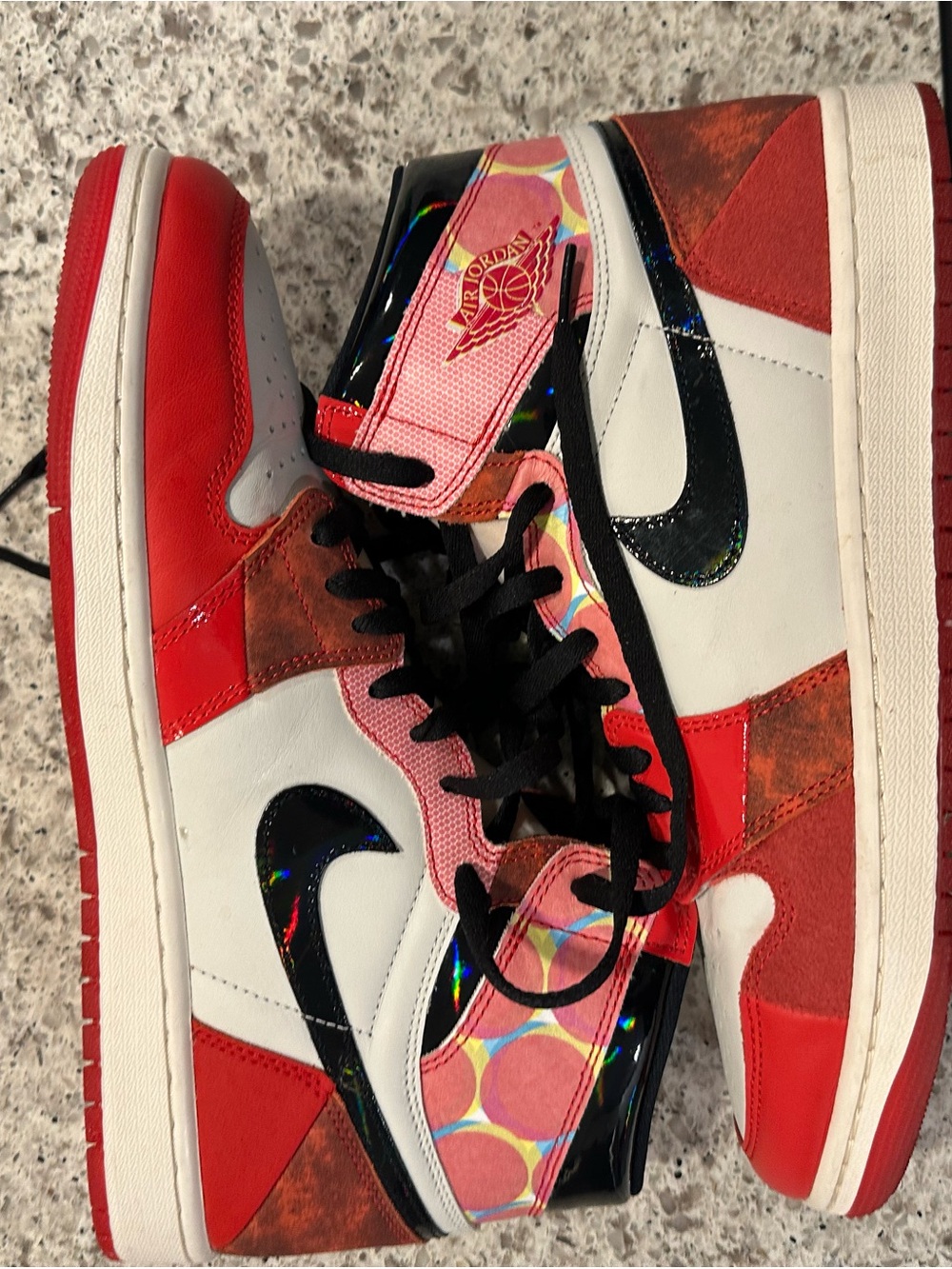 Nike Men’s Air Jordan 1 Low-Top Multi-Color Red Black White